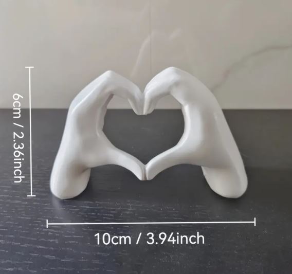 π€ Nordic White Love Gesture Sculpture β Elegant Heart Hands Decor π€