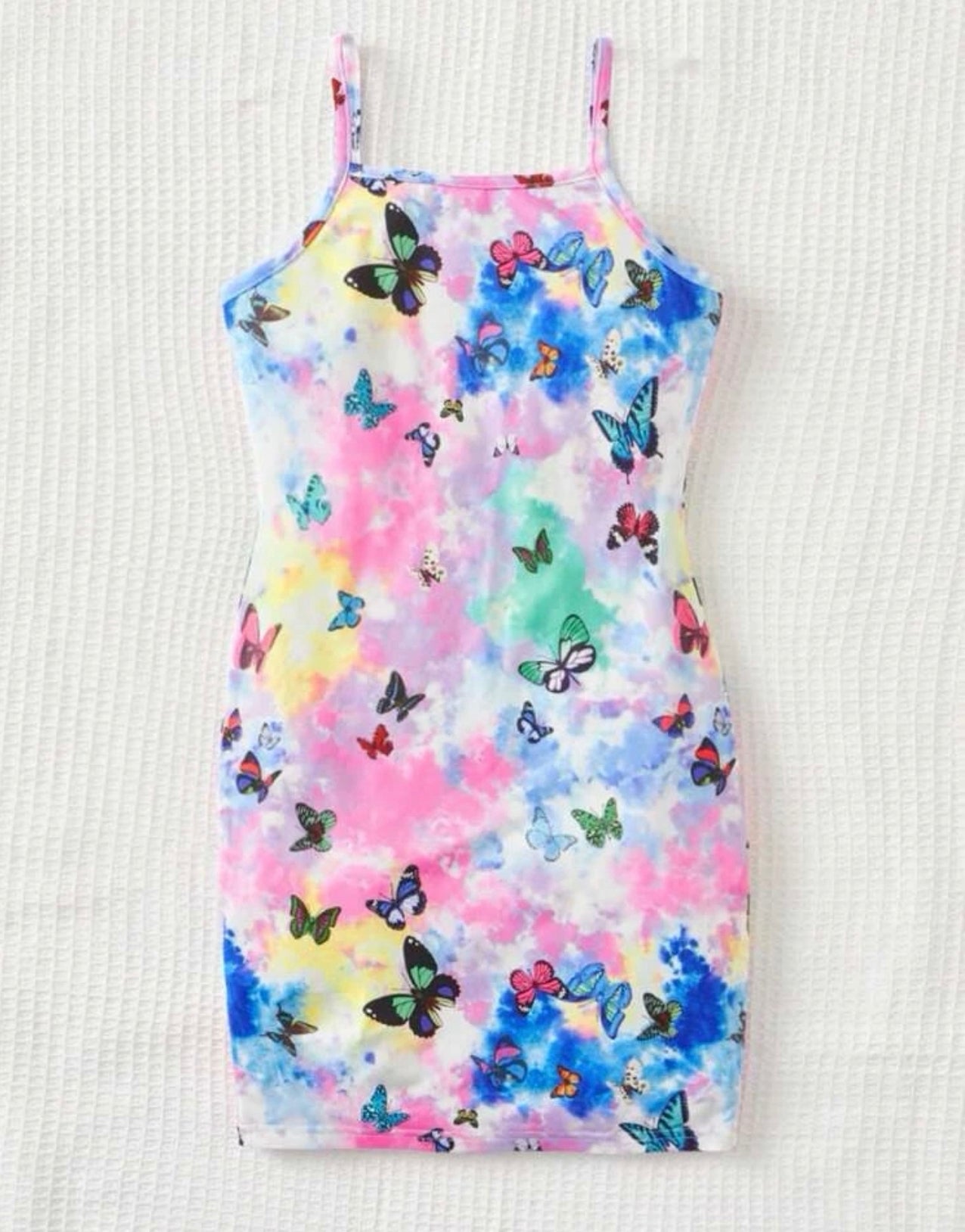Girls Butterfly Print Tie Dye