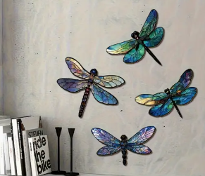 4pcs Vibrant Dragonfly Wall Art! πΏ