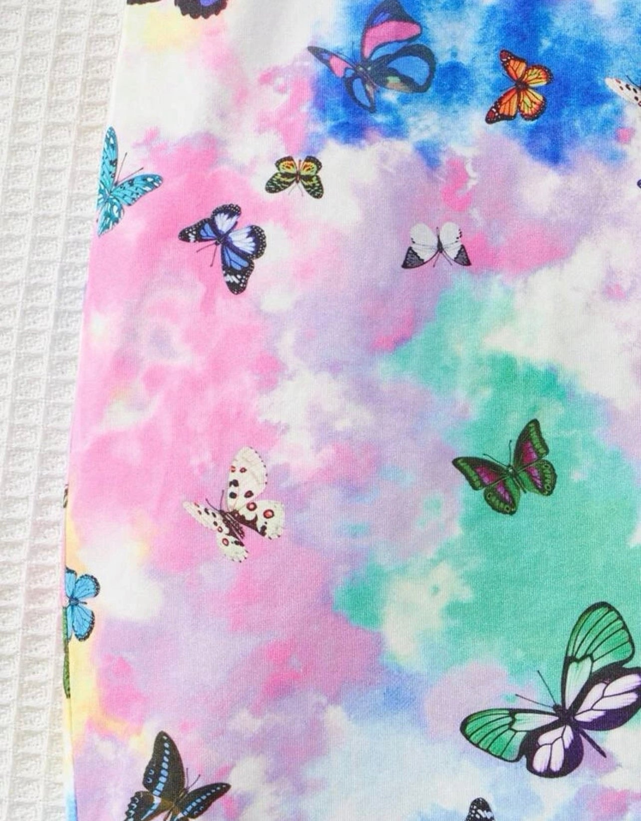 Girls Butterfly Print Tie Dye