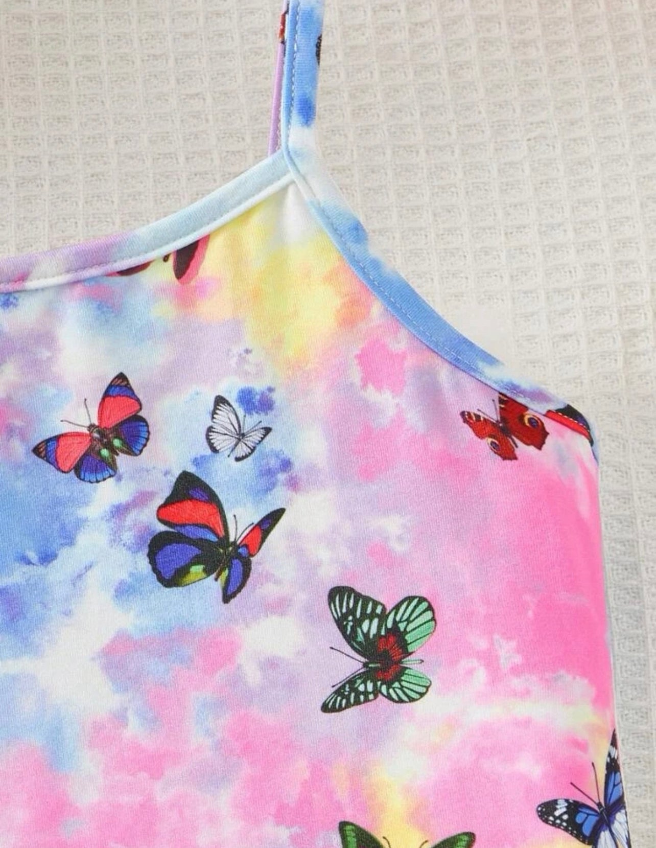 Girls Butterfly Print Tie Dye