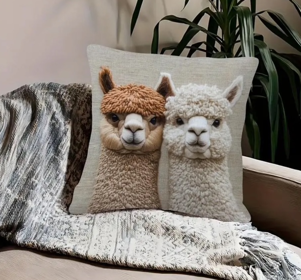 Double the Cuddles, Double the Style: Reversible Alpaca Pillow Cover.