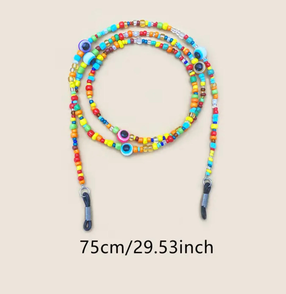 Colourful Glasses Chain With Vibrant Eye Pattern