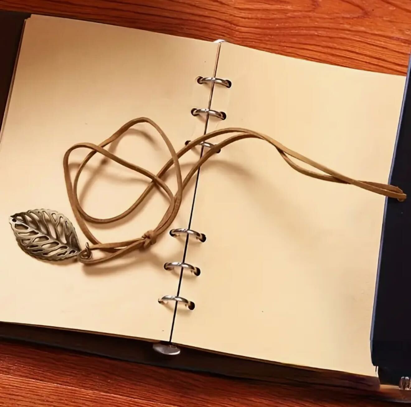 Vintage Leaf-Inspired Faux Leather Journal