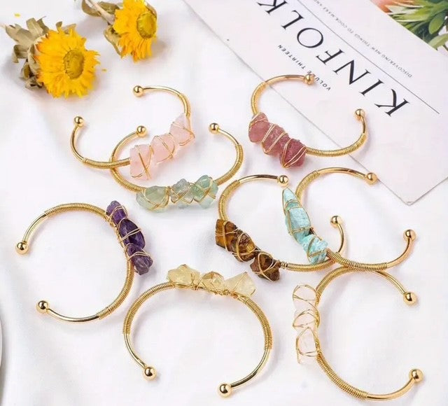 Raw Crystal Healing Bracelet | Reiki, Chakra, Meditation Jewelery – Runyangshi