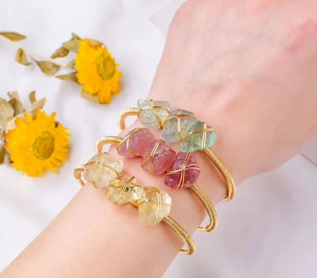 Raw Crystal Healing Bracelet | Reiki, Chakra, Meditation Jewelery – Runyangshi