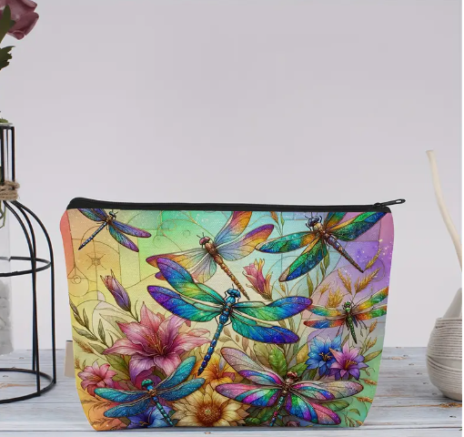 Embrace Transformation & Joy - Vibrant Dragonfly Makeup Bag - Carry the Spirit of Change! π¦πΈβ¨