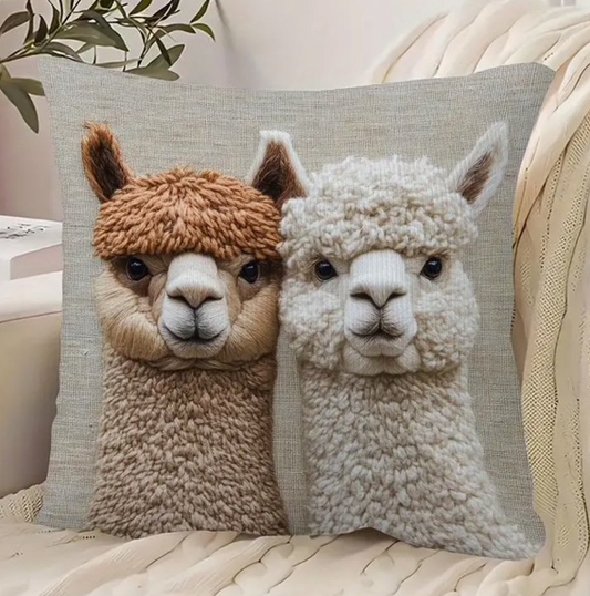 Double the Cuddles, Double the Style: Reversible Alpaca Pillow Cover.