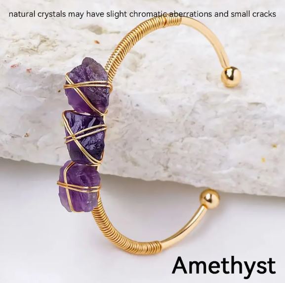 Raw Crystal Healing Bracelet | Reiki, Chakra, Meditation Jewelery – Runyangshi