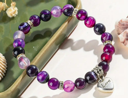 Relieve stress, balance your energy, and wear your heart on your wrist πβ¨ Amethyst 8mm Bracelet.