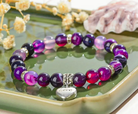 Relieve stress, balance your energy, and wear your heart on your wrist πβ¨ Amethyst 8mm Bracelet.