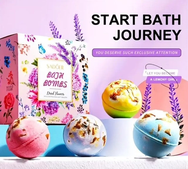 Floral-Infused Bath Bomb β Aromatherapy Sphere with Dried Flowers πΈπ