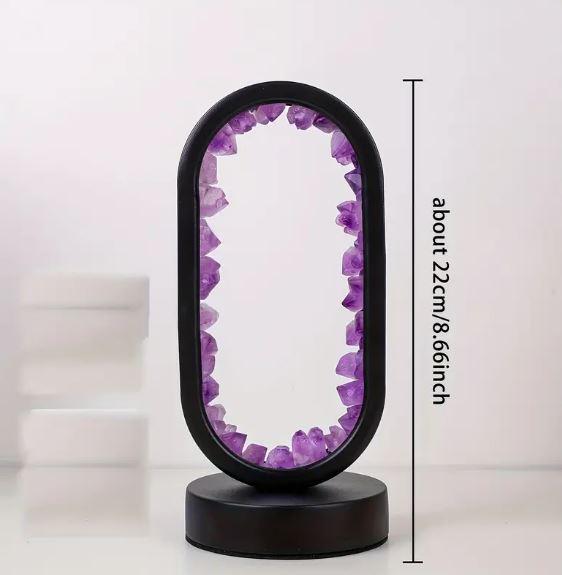 ✨ Amethyst Raw Stone LED Bedside Lamp ✨
