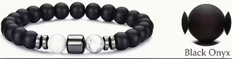π₯β¨ Unleash Your Style with Our Matte Black Agate & Lava Bead Bracelet! β¨π₯