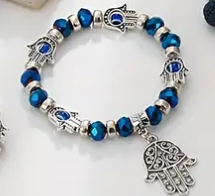 ✨ Vintage Style Evil Eye & Hamsa Hand Charm Bracelet – 8 available✨