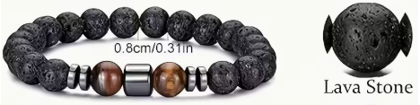 π₯β¨ Unleash Your Style with Our Matte Black Agate & Lava Bead Bracelet! β¨π₯