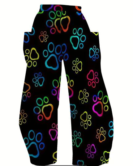 Colourful Polyester Women's Wide-Leg Pants