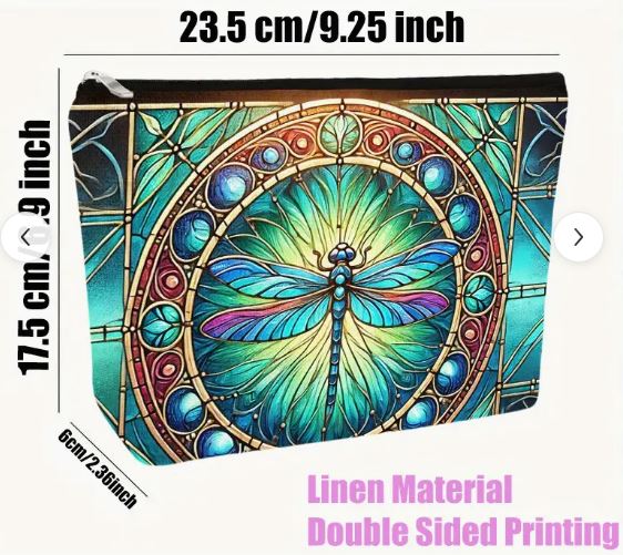 Stained Glass Dragonfly Makeup Bag πΏβ¨π§