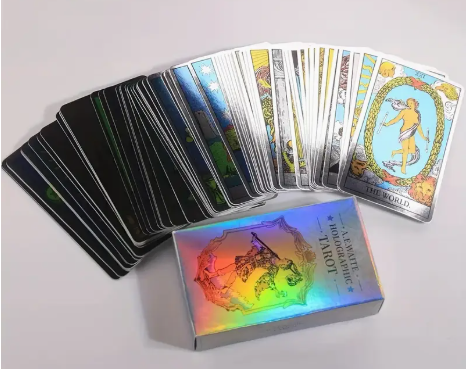 Classic Rider-Waite Tarot Card Game With Holographic Flash Cards