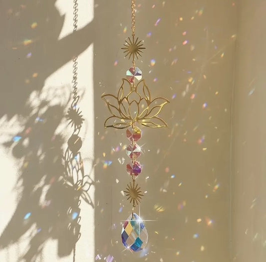 Lotus Crystal Prism Suncatcher ✨🌸