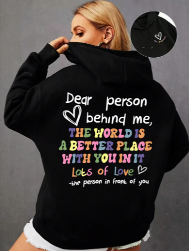 Kindness you can wear. Love you can share Black Hoodie with special messages ❤️🌈