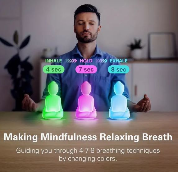 1pc Mindful Breathing Yoga Light – 4-7-8 Guided Meditation Tool
