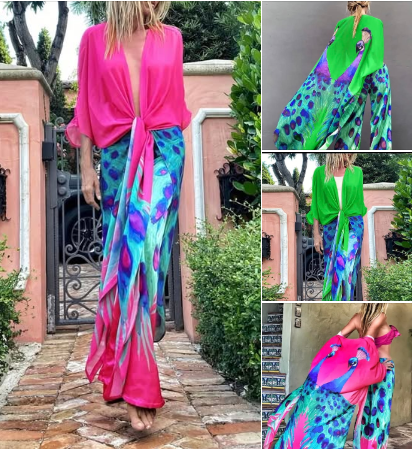 Step into the spotlight with our Stunning 2-Piece Peacock-Inspired Set! Designed for the bold and beautiful, this vibrant ensemble is your ticket to effortless glamour.
