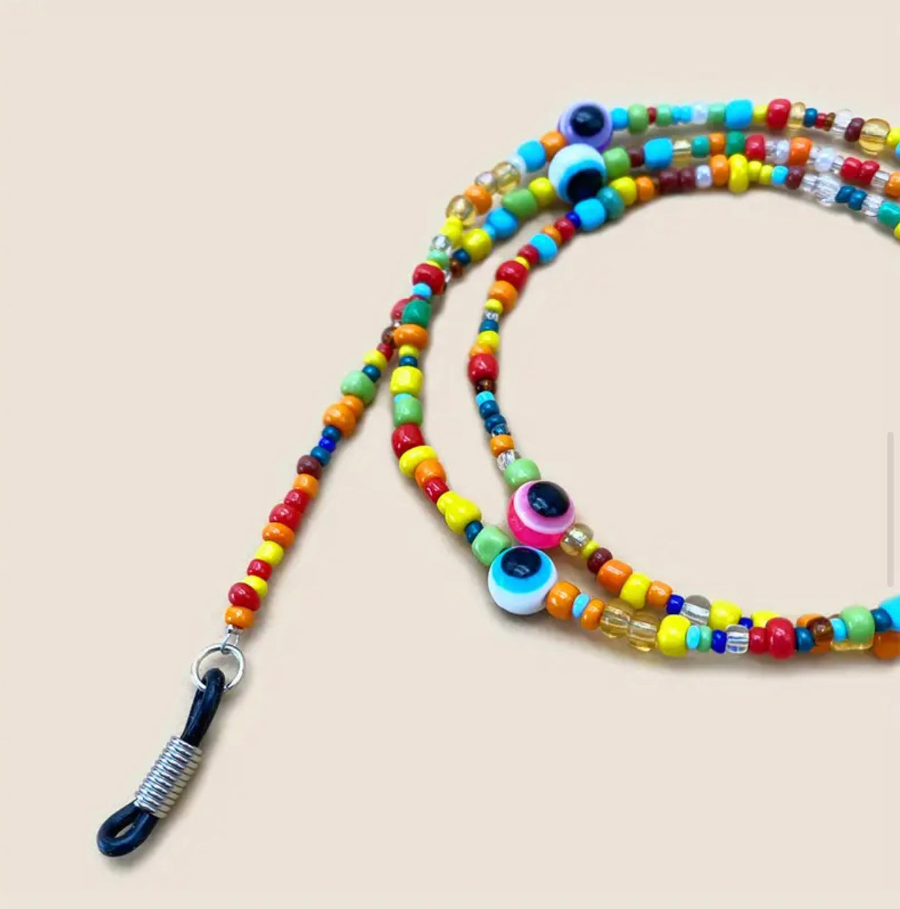 Colourful Glasses Chain With Vibrant Eye Pattern