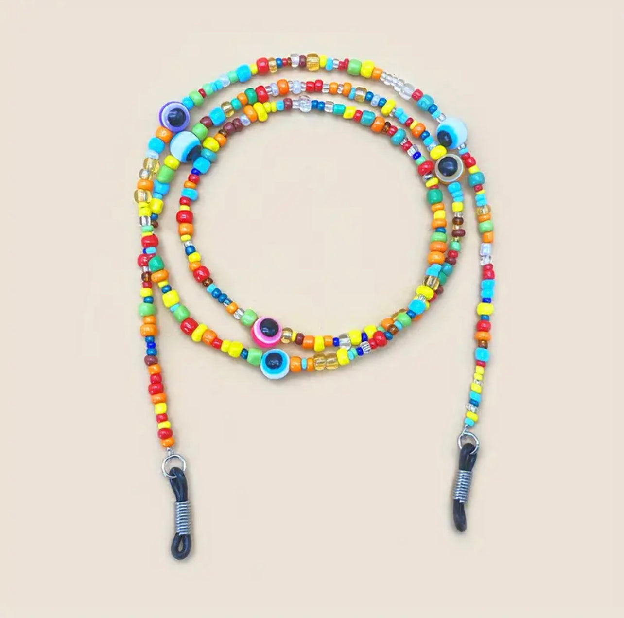 Colourful Glasses Chain With Vibrant Eye Pattern
