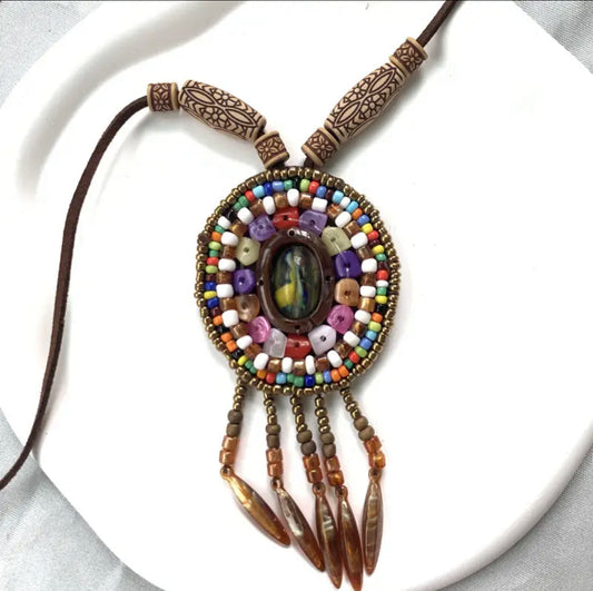 Step Back in Time with Bohemian Charm: Introducing Our Vintage Ethnic Boho Long Necklace!