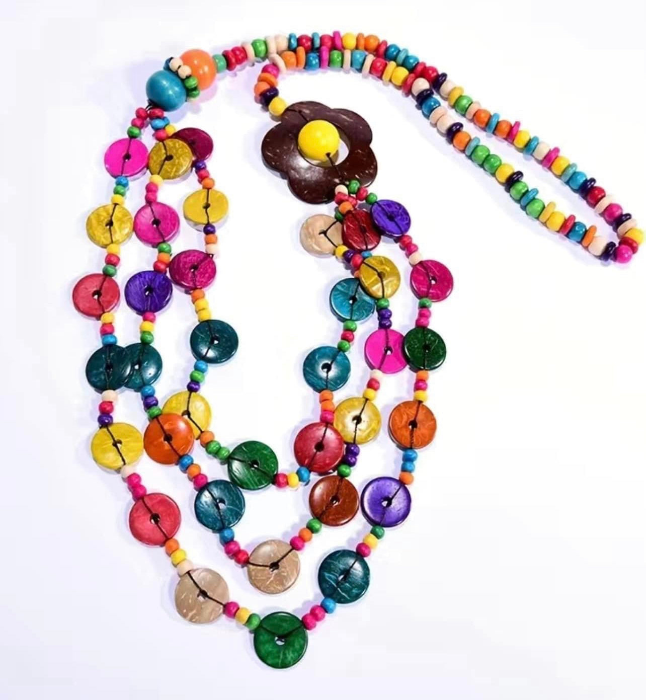 Flower power colourful necklace