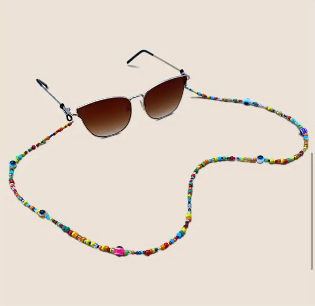 Colourful Glasses Chain With Vibrant Eye Pattern