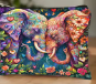 Colourful elephant plush makeup bag