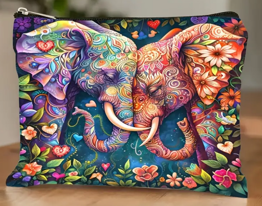 ✨🌈🐘Carry Wisdom & Joy - Colorful Elephant Plush Makeup Bag! 🐘🌈✨