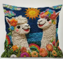 Contemporary Llama Sun Throw pillow cover, double sided