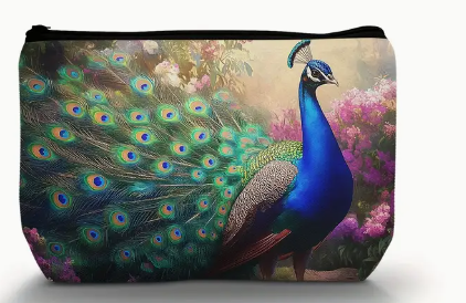 Radiate Your Inner Beauty - Vibrant Peacock Cosmetic Bag - Flourish! 🦚💖✨