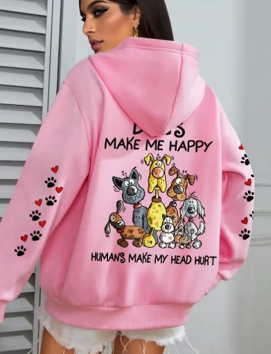 🐾💕 Dogs Make Me Happy Hoodie 🐾💕