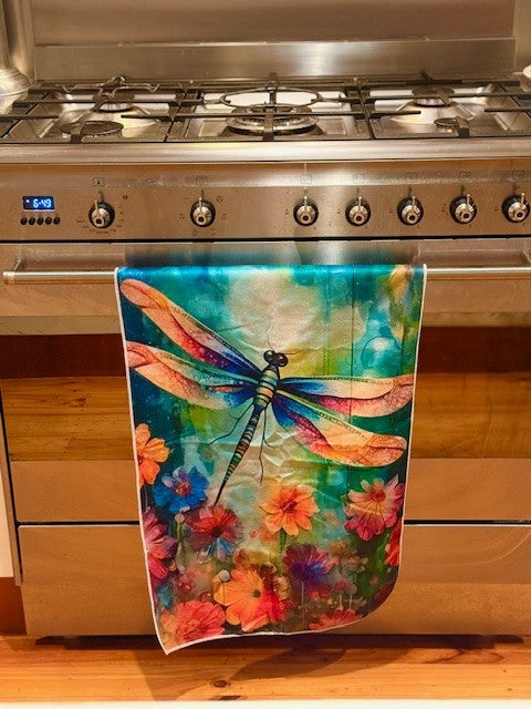 Invite Transformation and Joy into Your Sacred Space with Dragonfly Tea Towel
