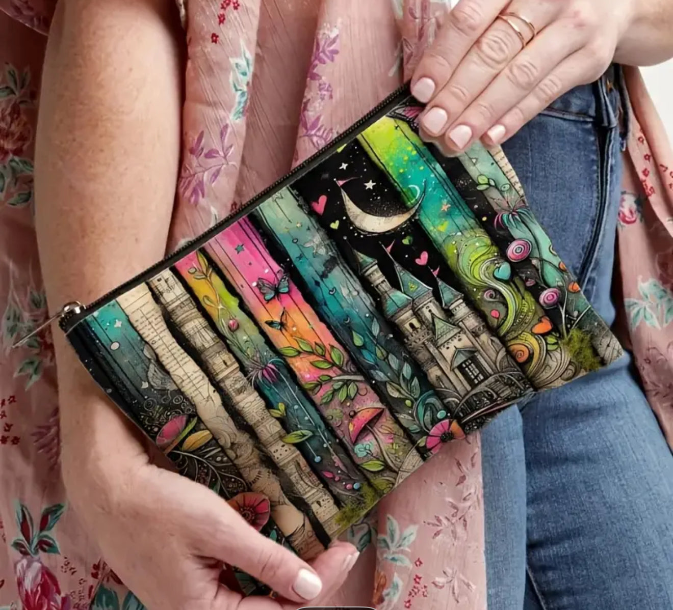 Mystical Garden Zippered Pouch – For Crystals, Makeup & Magic