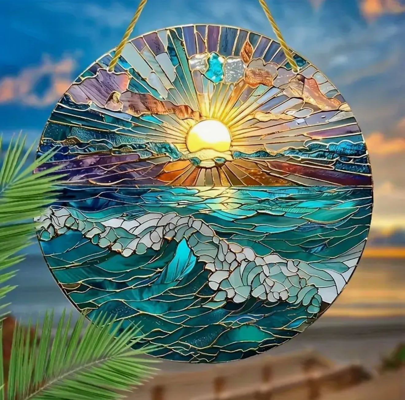 🌊 Ride the Light Waves with This Handcrafted Ocean Suncatcher! 🌊