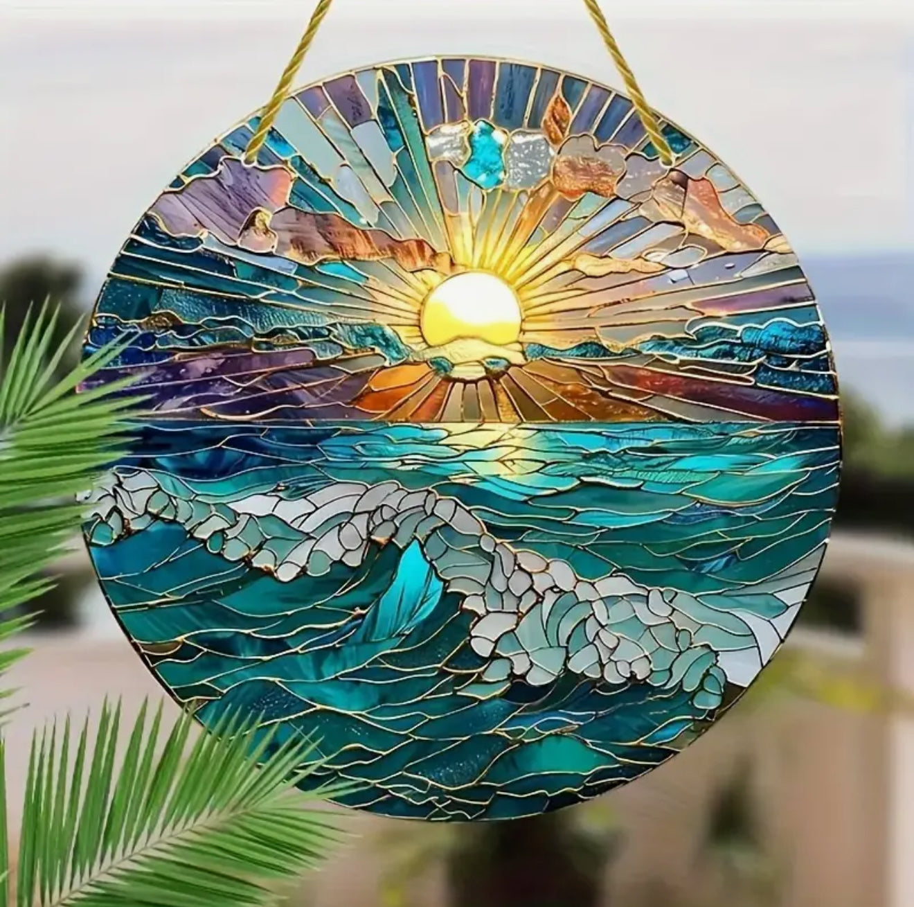 🌊 Ride the Light Waves with This Handcrafted Ocean Suncatcher! 🌊