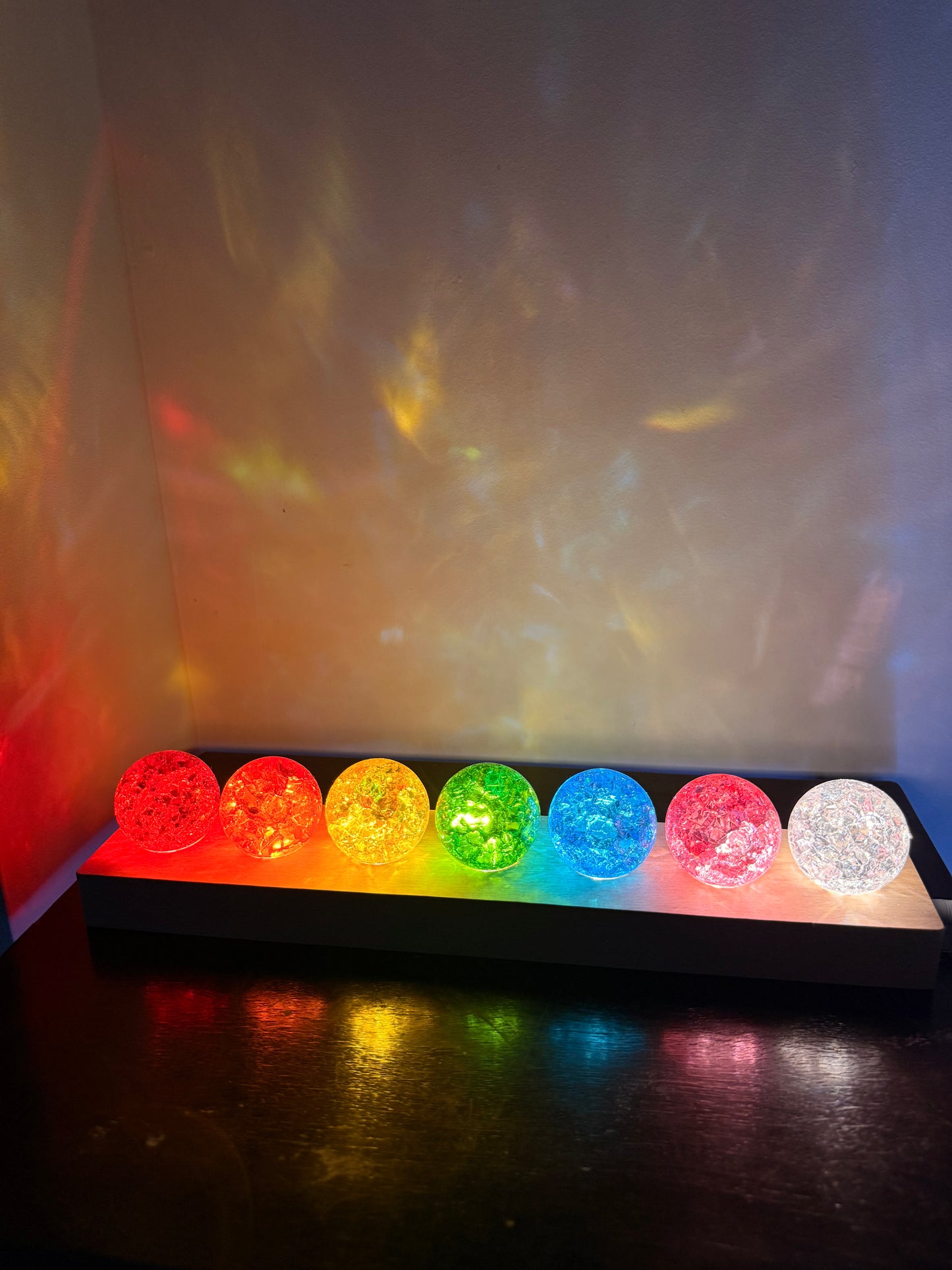 7pcs Spheres LED Night Lighting Crystal Ball Set