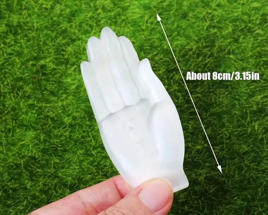 Natural Selenite Buddha Hand – Carved Crystal of Peace & Protection