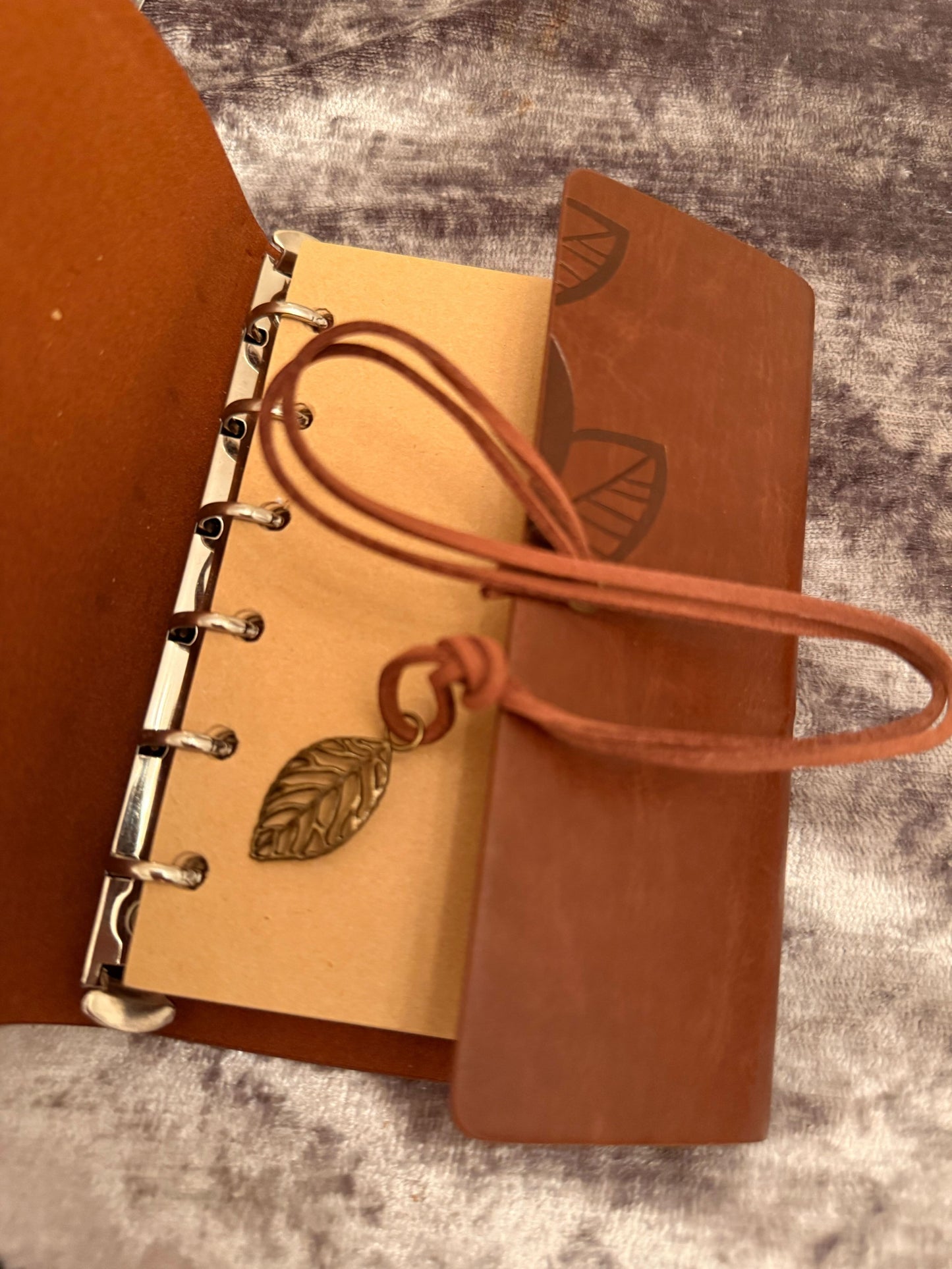 Vintage Leaf-Inspired Faux Leather Journal