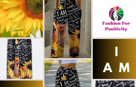 Sunflower Pants with inspiring words