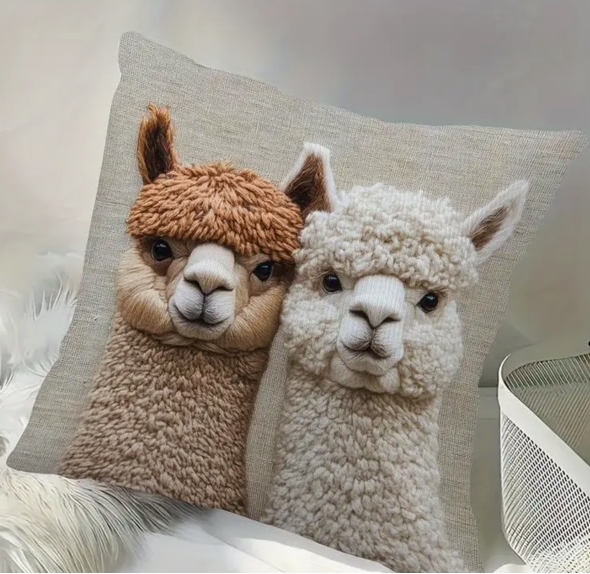 Double the Cuddles, Double the Style: Reversible Alpaca Pillow Cover.