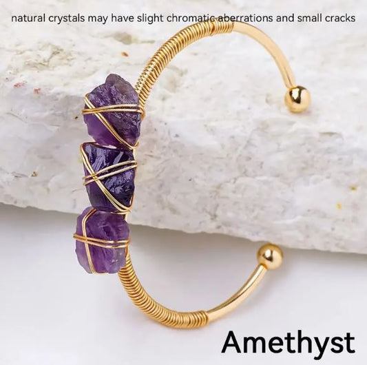 Raw Crystal Healing Bracelet | Reiki, Chakra, Meditation Jewelery – Runyangshi