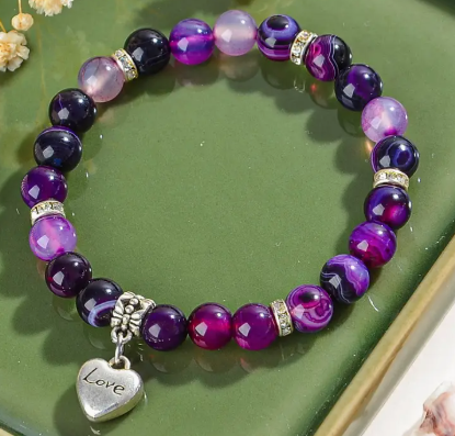 Relieve stress, balance your energy, and wear your heart on your wrist 💖✨ Amethyst 8mm Bracelet.