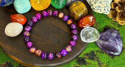 ✨ Peace of Mind Bracelet – 8mm Natural Purple Tiger Eye Beads ✨