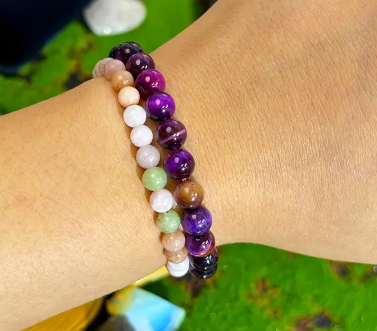 ✨ Peace of Mind Bracelet – 8mm Natural Purple Tiger Eye Beads ✨